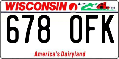 WI license plate 678OFK