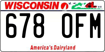 WI license plate 678OFM