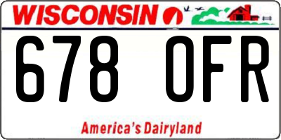 WI license plate 678OFR