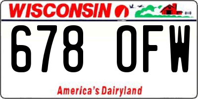 WI license plate 678OFW