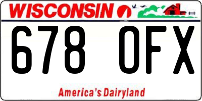 WI license plate 678OFX