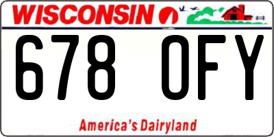 WI license plate 678OFY