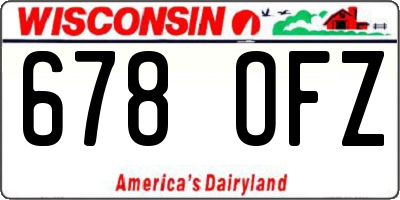 WI license plate 678OFZ