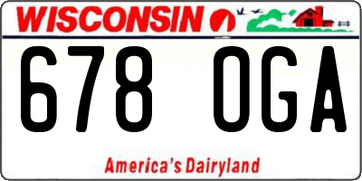 WI license plate 678OGA