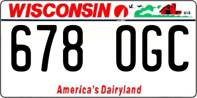 WI license plate 678OGC