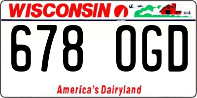 WI license plate 678OGD