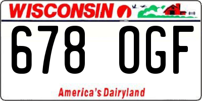 WI license plate 678OGF