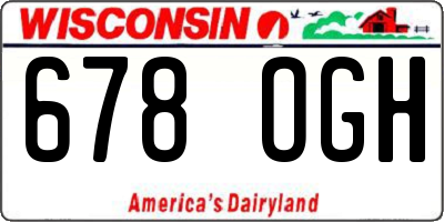 WI license plate 678OGH