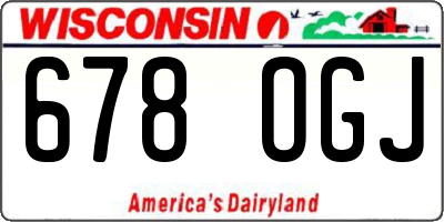 WI license plate 678OGJ