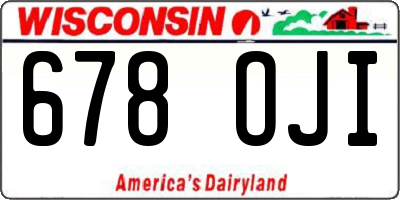 WI license plate 678OJI