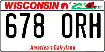 WI license plate 678ORH