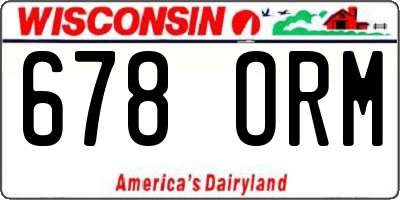 WI license plate 678ORM