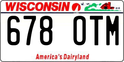 WI license plate 678OTM