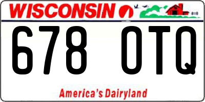 WI license plate 678OTQ