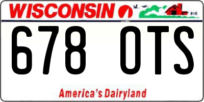WI license plate 678OTS