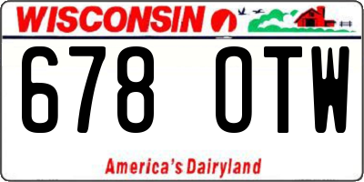 WI license plate 678OTW