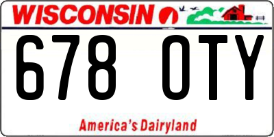 WI license plate 678OTY