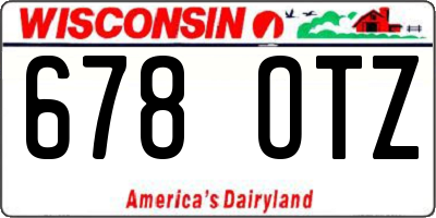 WI license plate 678OTZ