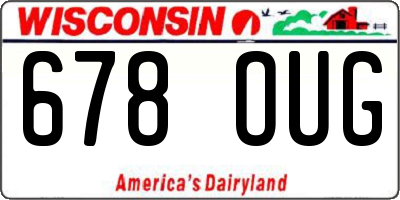WI license plate 678OUG