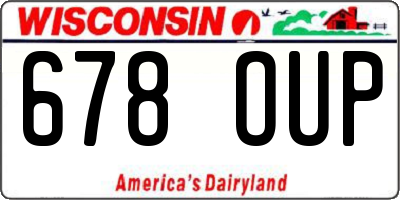 WI license plate 678OUP