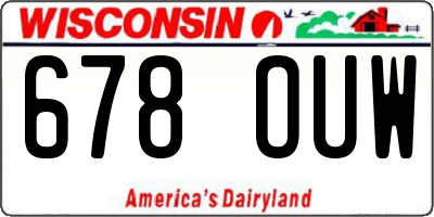 WI license plate 678OUW
