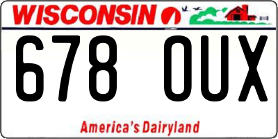 WI license plate 678OUX