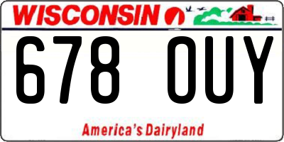 WI license plate 678OUY