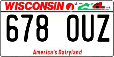 WI license plate 678OUZ