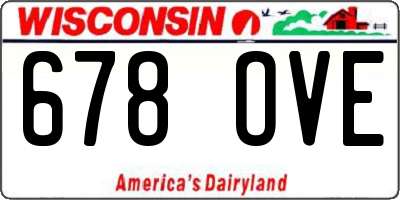 WI license plate 678OVE