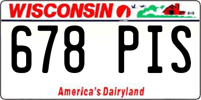 WI license plate 678PIS