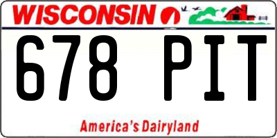 WI license plate 678PIT