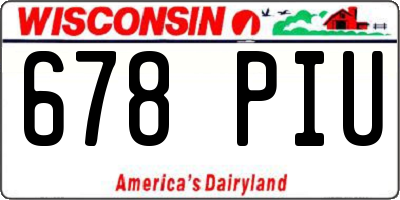 WI license plate 678PIU