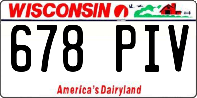 WI license plate 678PIV