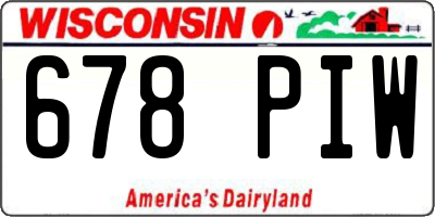 WI license plate 678PIW