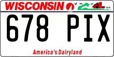 WI license plate 678PIX