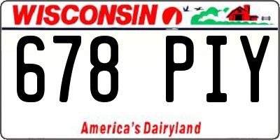 WI license plate 678PIY