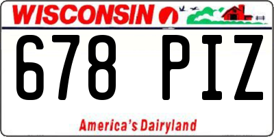 WI license plate 678PIZ