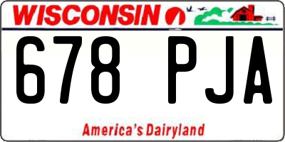WI license plate 678PJA