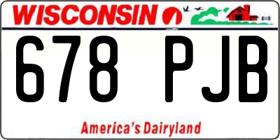 WI license plate 678PJB
