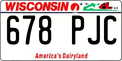 WI license plate 678PJC