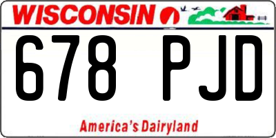 WI license plate 678PJD