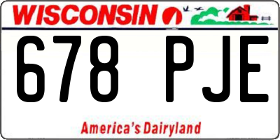 WI license plate 678PJE
