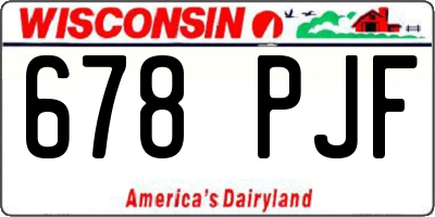 WI license plate 678PJF