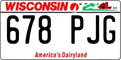 WI license plate 678PJG