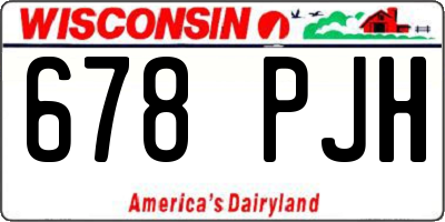 WI license plate 678PJH
