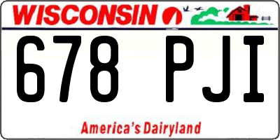 WI license plate 678PJI