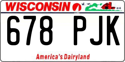WI license plate 678PJK