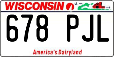 WI license plate 678PJL