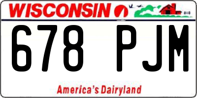 WI license plate 678PJM