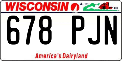 WI license plate 678PJN